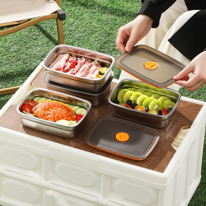 🇵🇹 (6 + 🎁3 GRÁTIS) Caixa para alimentos em aço inoxidável 316