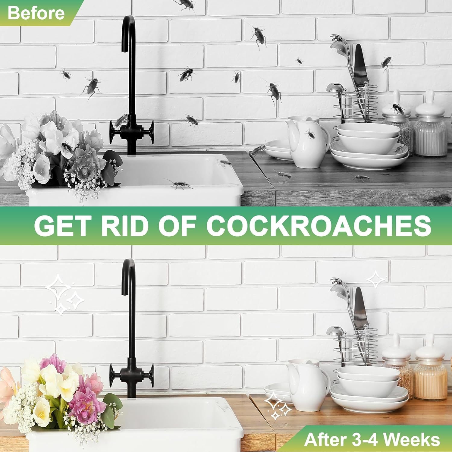 🚫🪳Combo de Iscas Biológicas para Baratas – Ação Rápida, Sem Odor, Não Tóxico, Seguro para Crianças e Animais de Estimação