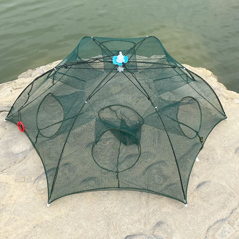 ⚡ Rede armadilha de pesca dobrável 96 cm | Múltiplas entradas | Água doce