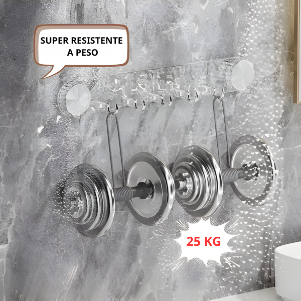 (4+2 grátis)🎁 Suportes de aço inoxidável com 5 ganchos, práticos e capazes de suportar até 25 kg.