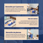 Placa de transferência de pacientes com 6 pegas reforçadas, almofada médica multifuncional para camas, idosos