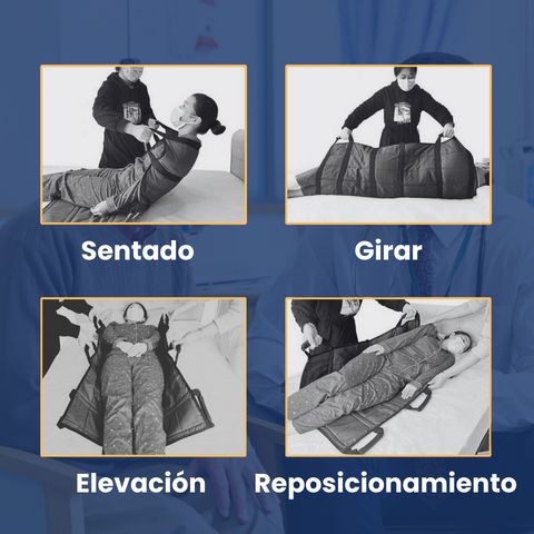 ✔️ Placa de transferência de pacientes com 6 pegas reforçadas, almofada médica multifuncional para camas, idosos