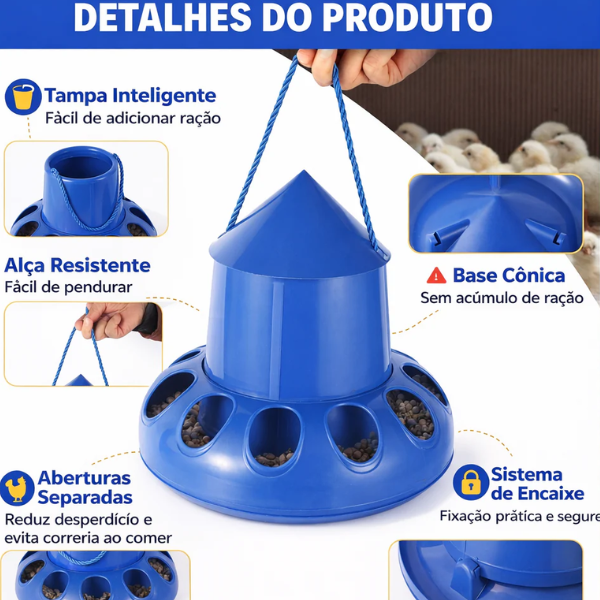 🐓Alimentador automático para galinhas, patos e gansos – grande capacidade, economia de ração