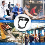 A viseira protege o rosto, os olhos e as vias respiratórias durante o trabalho