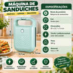 [🎁70% DE DESCONTO] Máquina de fazer sanduíches compacta e antiaderente, com uma potência de 650 W