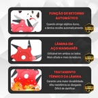 [🎁 4 acessórios incluídos] Cabeça de corte de 6 lâminas em aço manganês