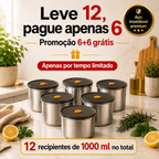 🎁 Leva 12, Paga 6 | Recipiente Redondo em Aço Inoxidável com Tampa de Vácuo – 1000 ml