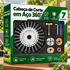 🎁 [INCLUI 7 ACESSÓRIOS] Disco de Corte em Arame de Aço para Roçadora — Corte 360° | Compatibilidade Universal