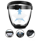 A viseira protege o rosto, os olhos e as vias respiratórias durante o trabalho