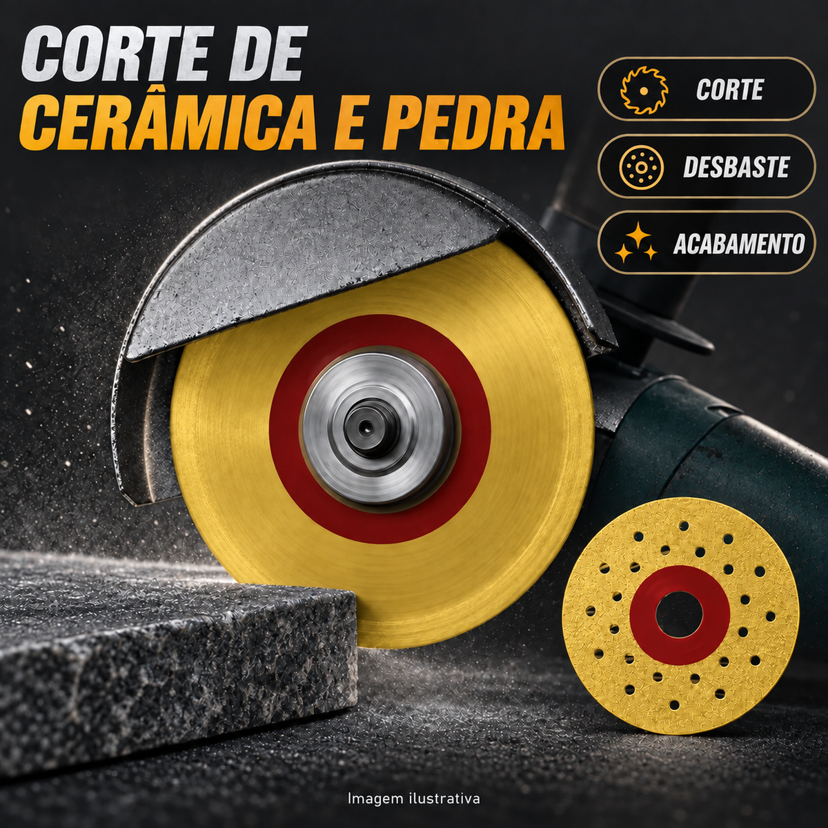 💎 Disco de corte e desbaste de diamante 2 em 1 multifuncional premium