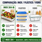 🎁 70% DE DESCONTO | Caixa Hermética em Aço Inoxidável 304