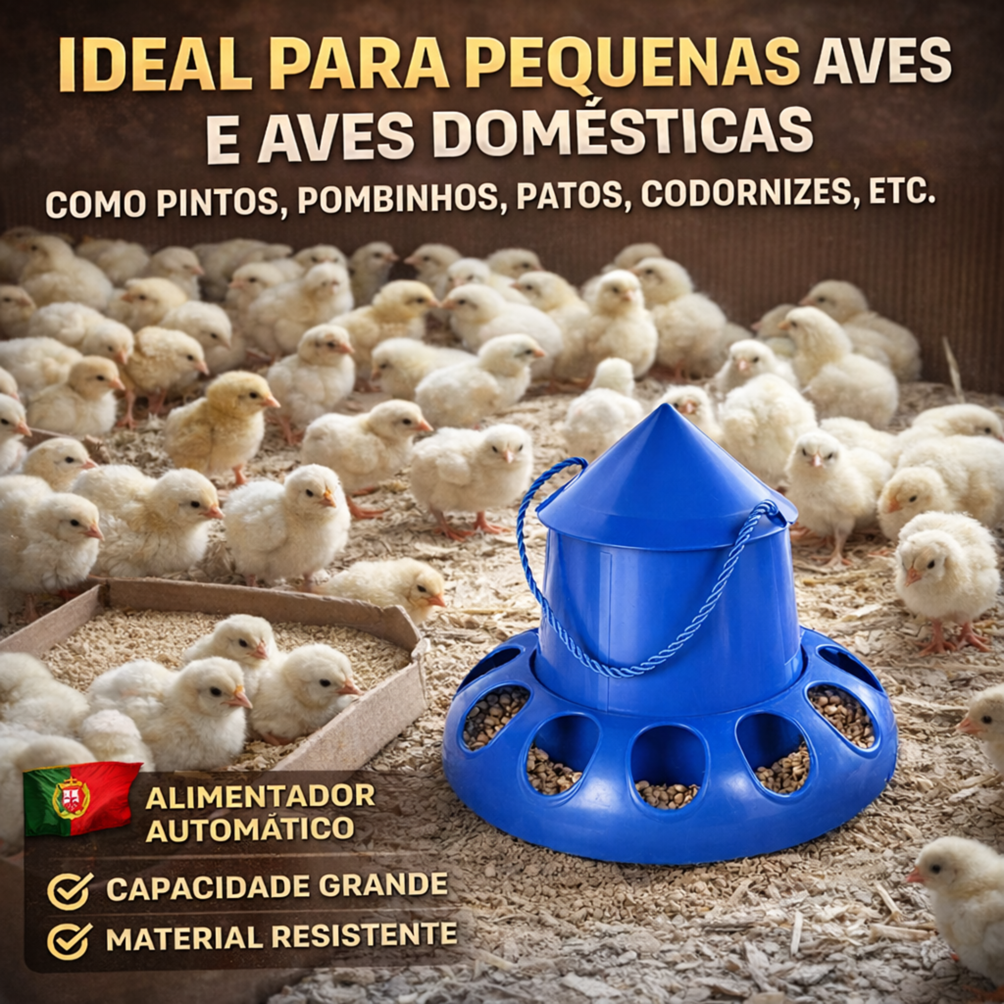 🐓Alimentador automático para galinhas, patos e gansos – grande capacidade, economia de ração