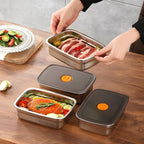 🇵🇹 Recipiente em aço inox AISI 316 com tampa a vácuo (19 x 13,5 x 5,5 cm)