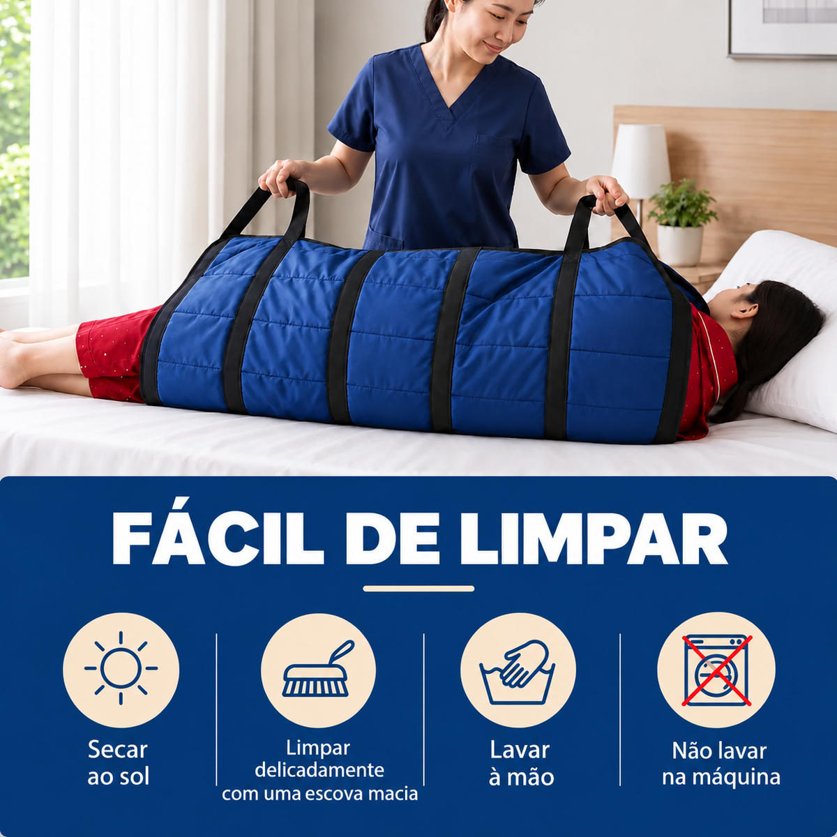 🎁 70% DE DESCONTO |  Placa de transferência de pacientes com 6 pegas reforçadas, almofada médica multifuncional para camas, idosos