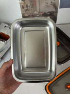 🇵🇹 Recipiente em aço inox AISI 316 com tampa a vácuo (19 x 13,5 x 5,5 cm)