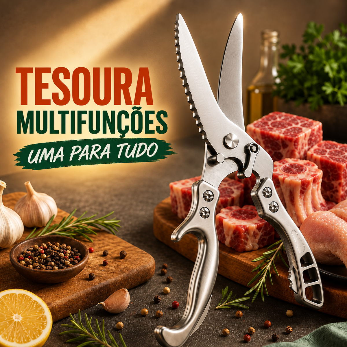 🎁 70% DE DESCONTO | Tesoura de aço premium importado da República Federal da Alemanha