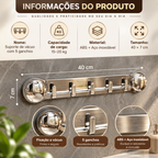 [🎁 70% DE DESCONTO] Suportes de aço inoxidável com 5 ganchos, práticos e capazes de suportar até 20 kg.
