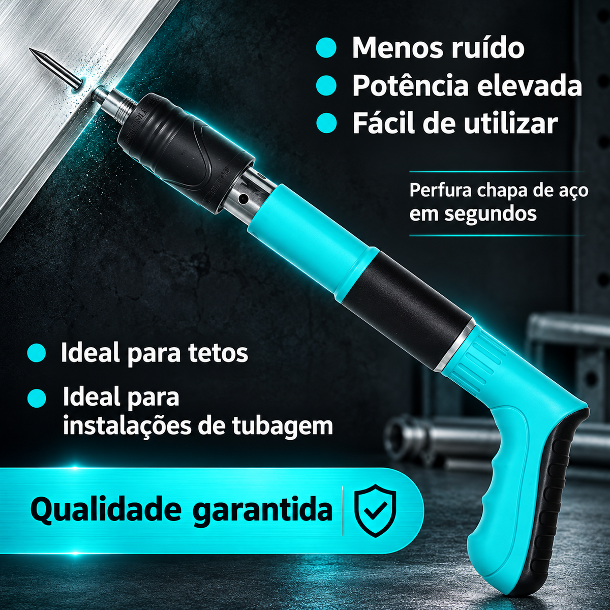 🎁 70% DE DESCONTO | Pistola de Pregos de Nova Geração para Todos os Tipos de Materiais + 50 Pregos Incluídos