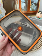 🇵🇹 Recipiente em aço inox AISI 316 com tampa a vácuo (19 x 13,5 x 5,5 cm)