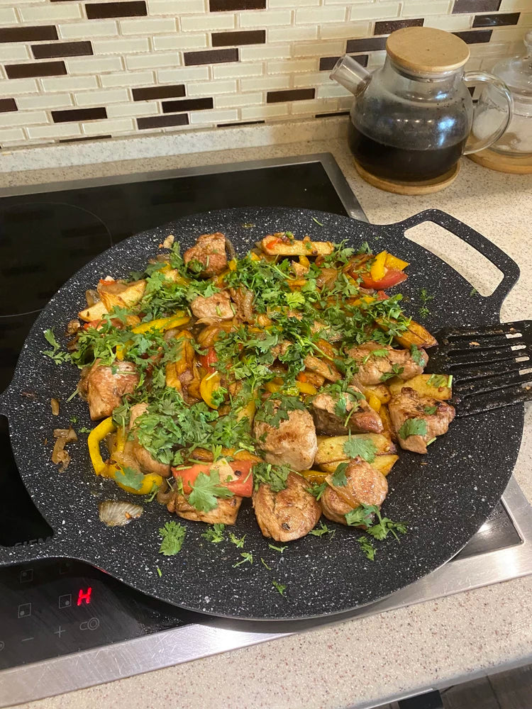 🇵🇹 Frigideira de pedra Maifan antiaderente de 6 camadas compatível com fogões de indução IH