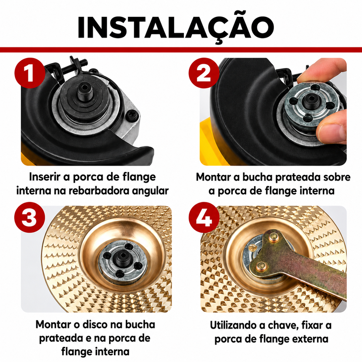 Conjunto de 3 Discos Abrasivos para Madeira – Desbaste, Modelagem e Acabamento