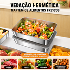 Leve 12, Pague 6 | Pack de Caixas Herméticas em Aço Inoxidável 304 (2000 ML)