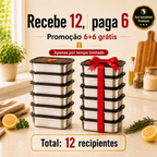 Leve 12, Pague Apenas 6 | Recipientes em Aço Inoxidável 316L com Tampa de Vácuo (TAMANHO GRANDE)