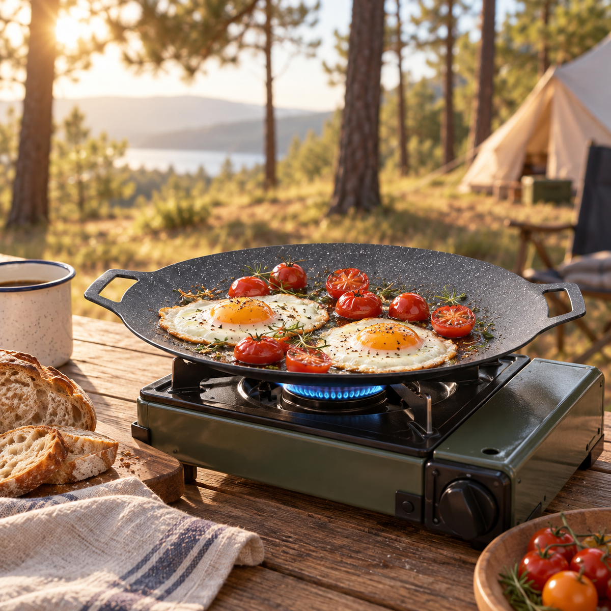 🍳 Frigideira Antiaderente Natural | Pedra Maifan (37 x 32 cm)