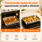 🥗 Recipiente em aço inoxidável 304 para alimentos (25 x 20 x 6 cm)
