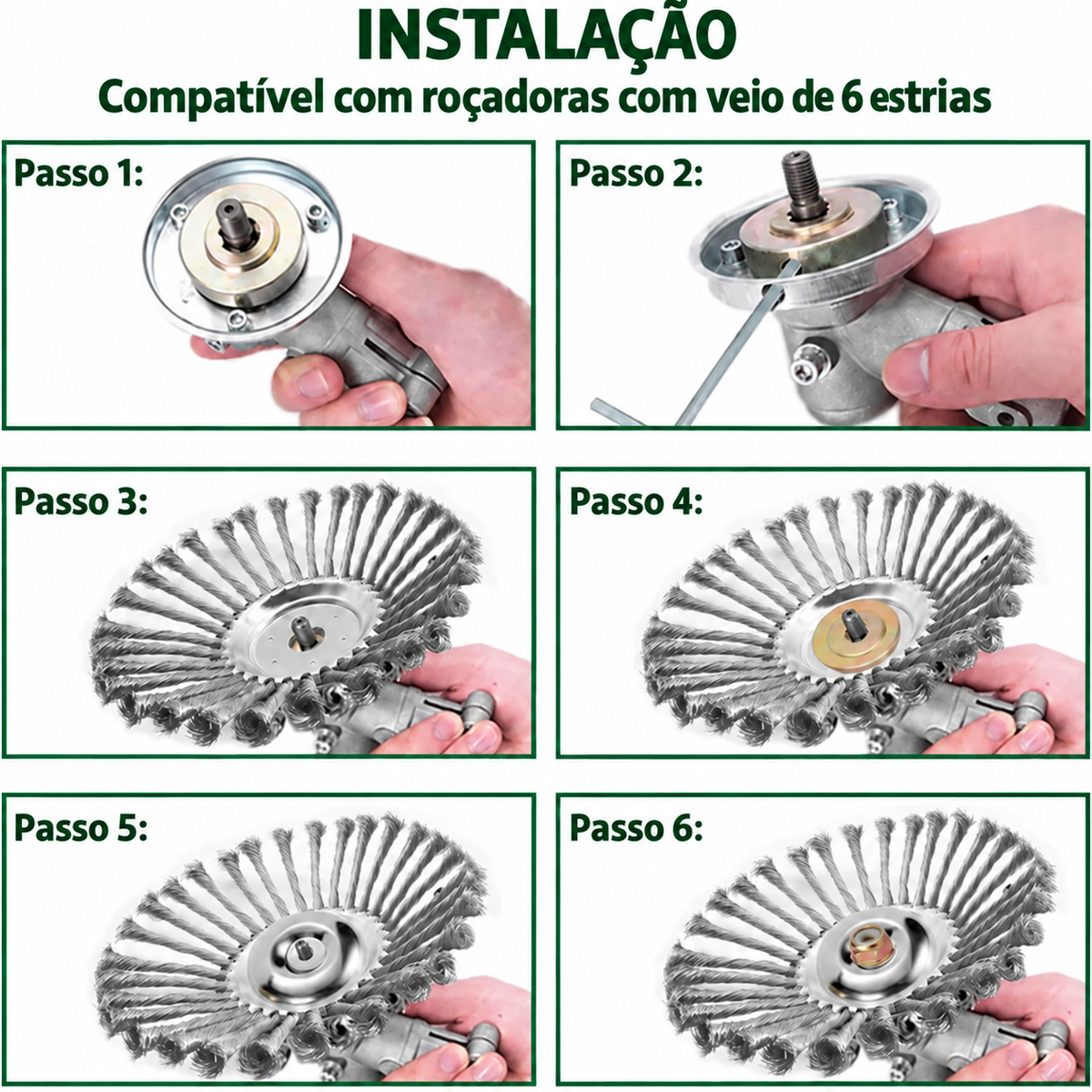 ⚙️ -70% DE DESCONTO | Kit de Disco de Fios de Aço para Roçadora (Kit Completo com Acessórios)