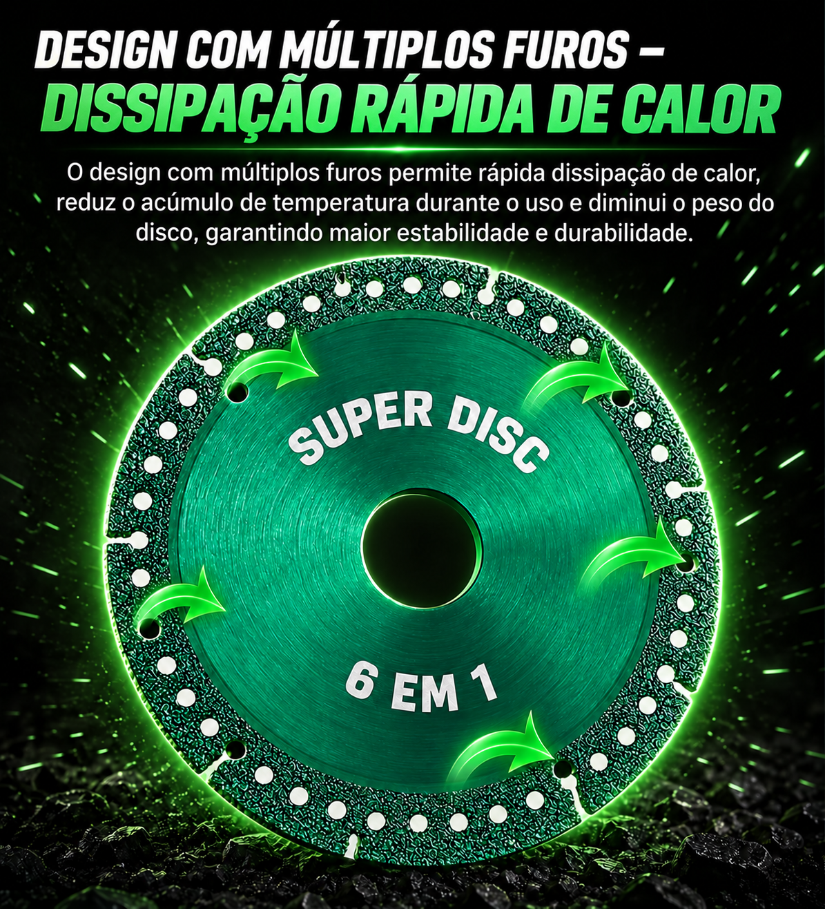 💎 Disco de corte e desbaste de diamante multifunções premium 6 em 1