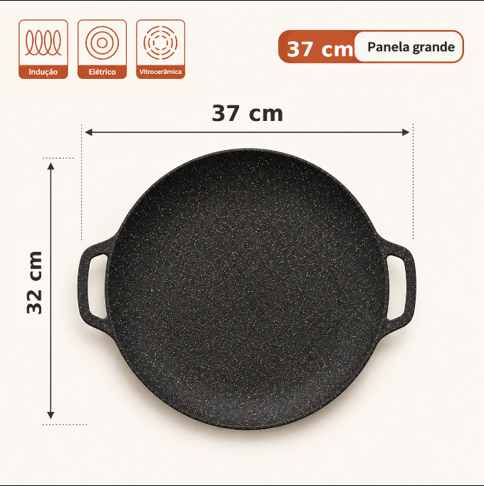 🔥 -70% OFF | Frigideira Antiaderente com Revestimento de Pedra Maifan