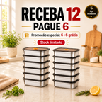 LEVE 12, PAGUE 6 | Conjunto de recipientes em aço inoxidável 316 com fecho hermético a vácuo