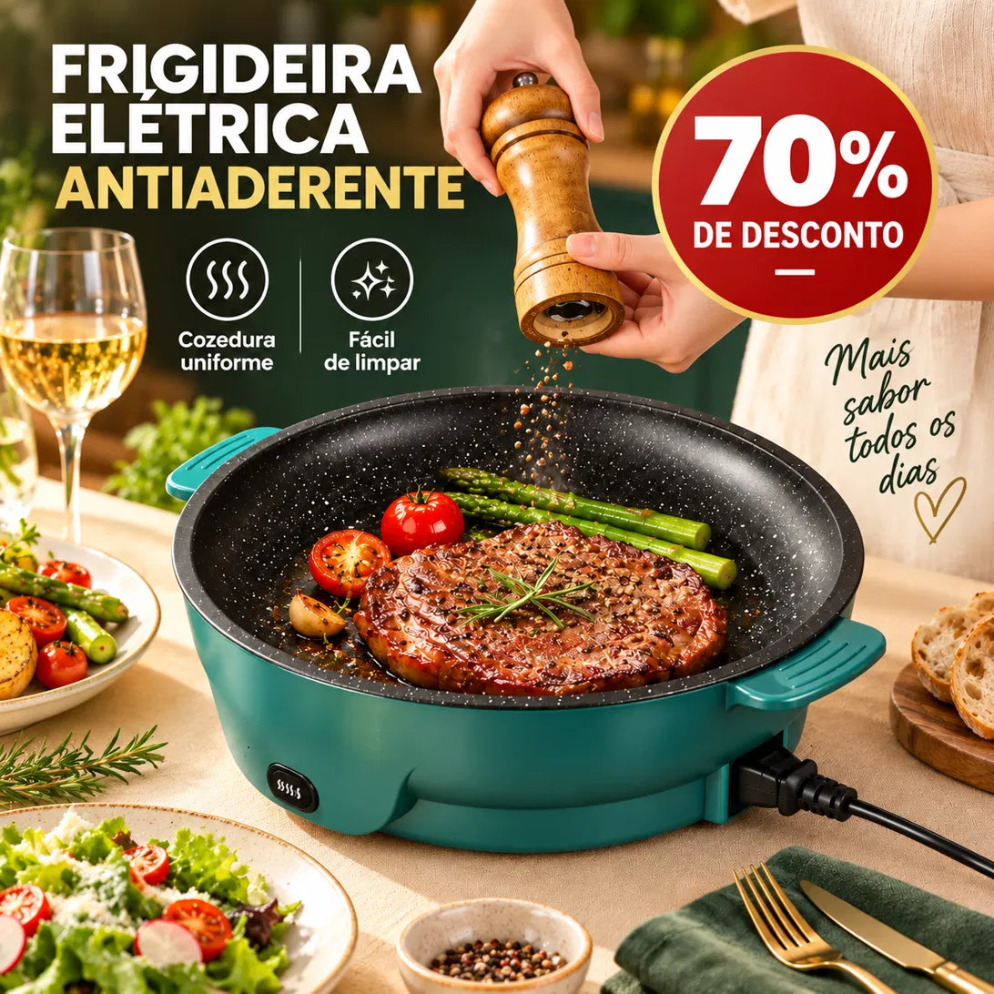 🎁 70% DE DESCONTO | Frigideira de pedra de dupla potência com tecnologia de economia de energia de nova geração
