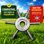 ✨A cabeça do cortador de relva possui 6 lâminas em aço inoxidável