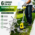 ✨A cabeça do cortador de relva possui 6 lâminas em aço inoxidável