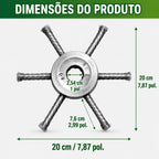 ⚙️ A cabeça do cortador de relva possui 6 lâminas em aço inoxidável