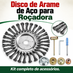 Disco de Arame de Aço para Roçadora — Corte 360° | Compatível Universal