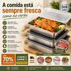 🥗 Recipiente em aço inoxidável 304 para alimentos (25 x 20 x 6 cm)
