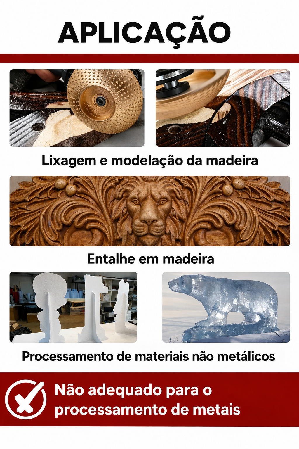 Conjunto de 3 Discos Abrasivos para Madeira – Desbaste, Modelagem e Acabamento