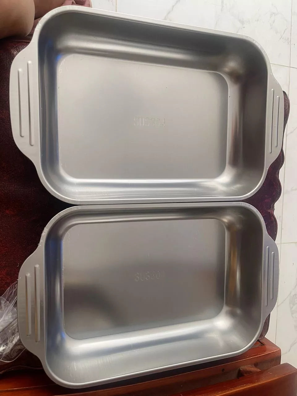 🇵🇹 Bandeja de cozedura direta em aço inoxidável 304 maciço da Alemanha (3,5 Litros)