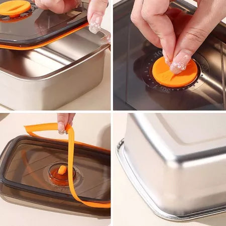 🇵🇹 (6 + 🎁3 GRÁTIS) Caixa para alimentos em aço inoxidável 316